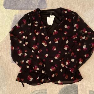 NWT floral Banana Republic wrap blouse